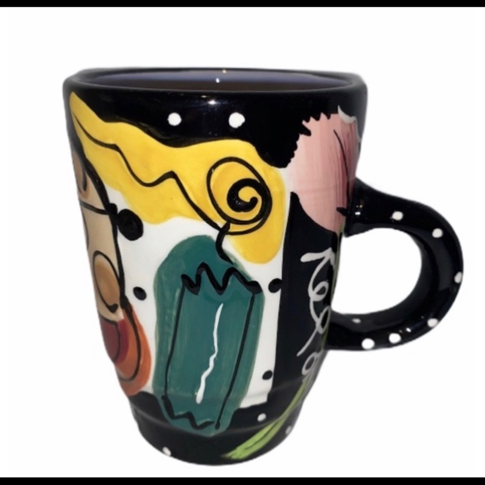With Love Joanne Mug Cup Joanne Delomba For Lotus Hand Painted Floral Lot of 4